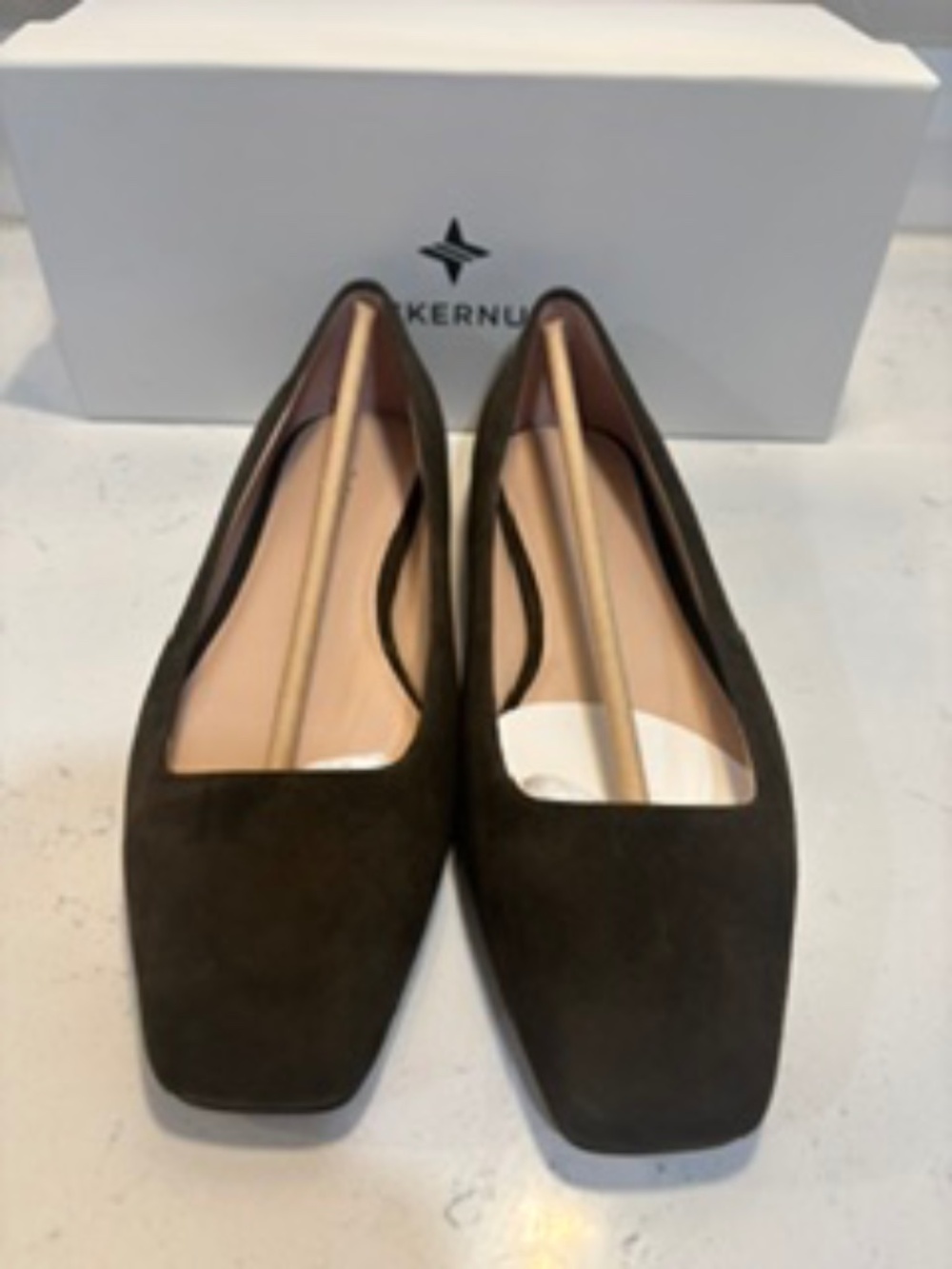 Tuckernuck Olive Suede Nadia Flats